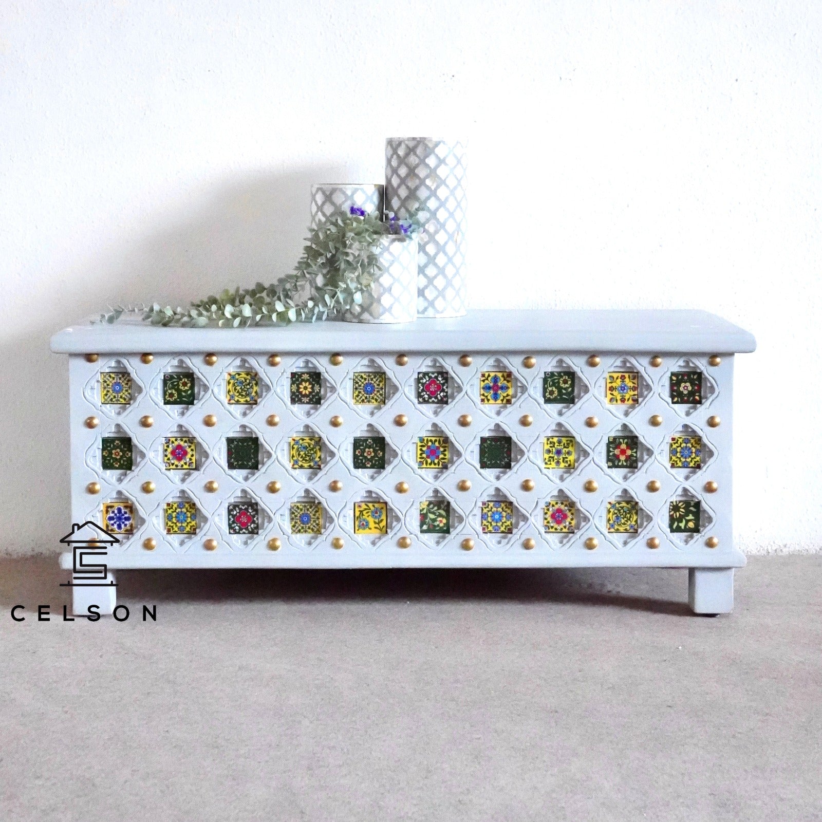 Medhavi Brass & Tile Heritage Trunk