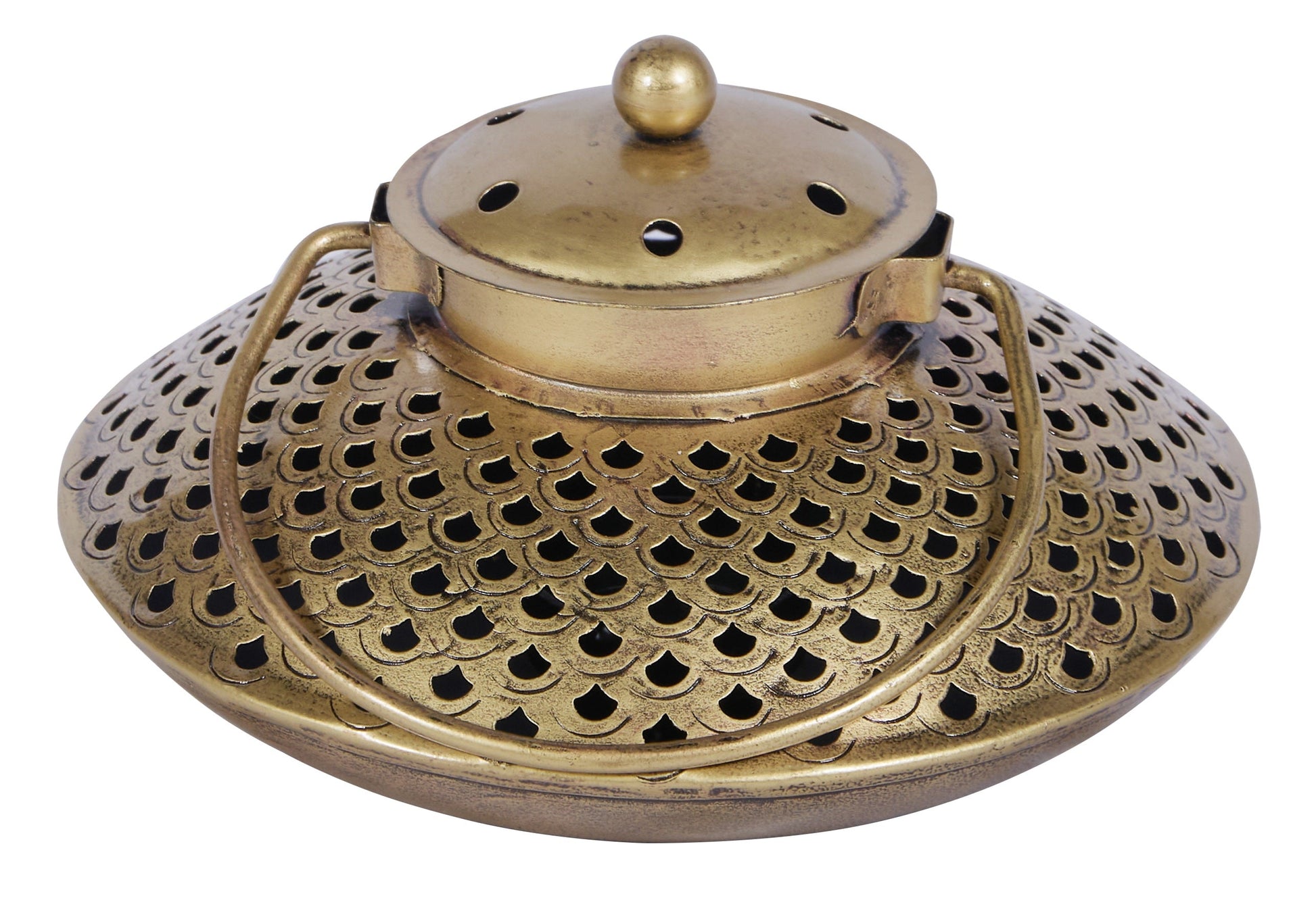 Fish Antique Brass Lantern