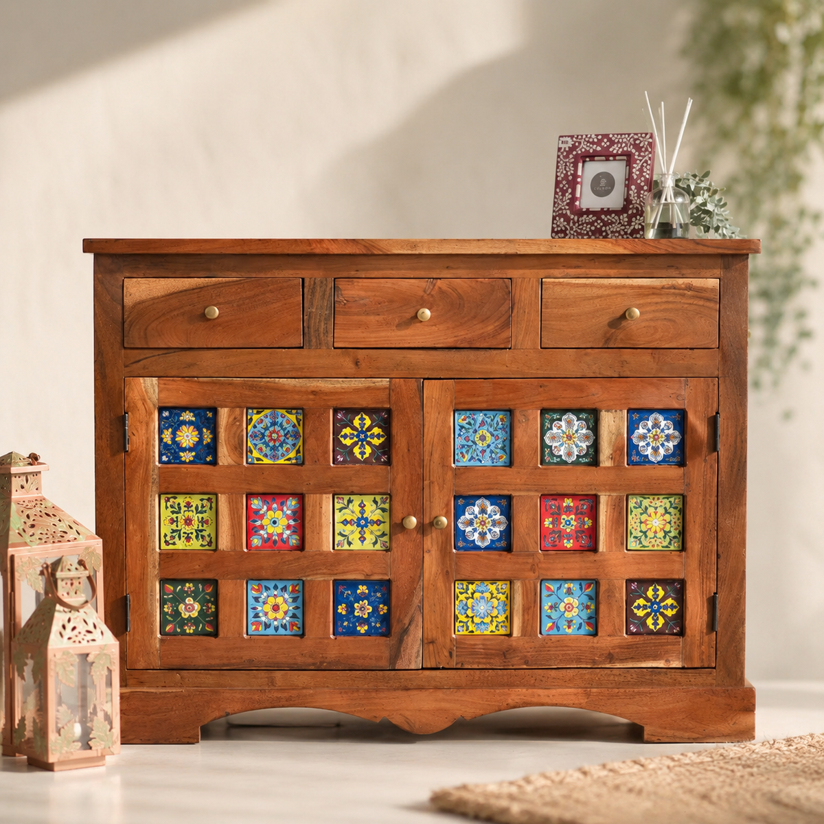 Meena Carved Wooden Cabinet