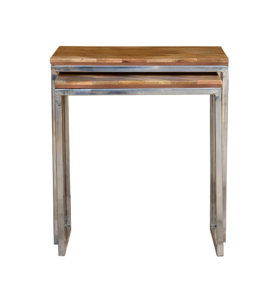 Luci Hand Carved Wooden Nesting Table