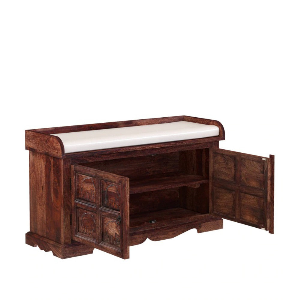 Danielle Hand Carved Wooden Shoe Cabinet