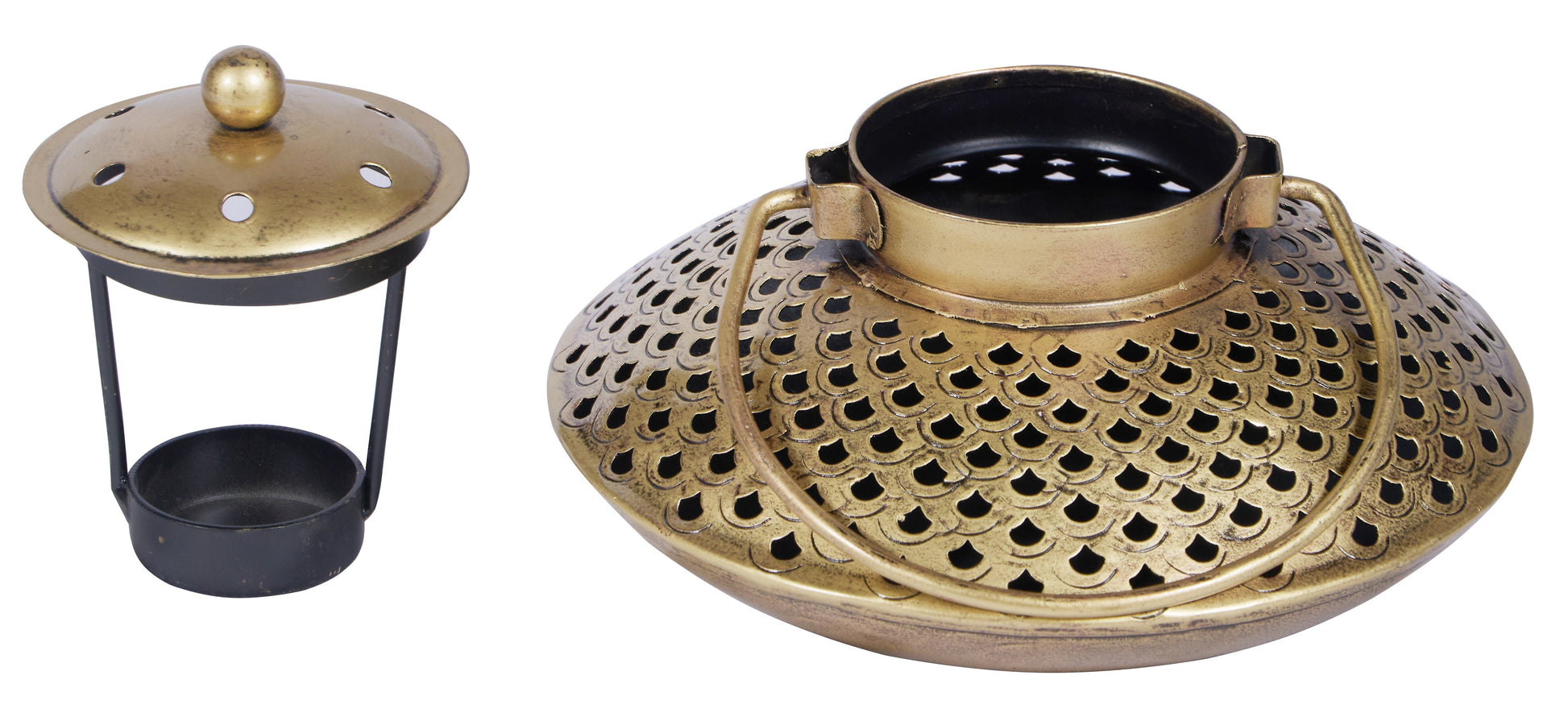 Fish Antique Brass Lantern