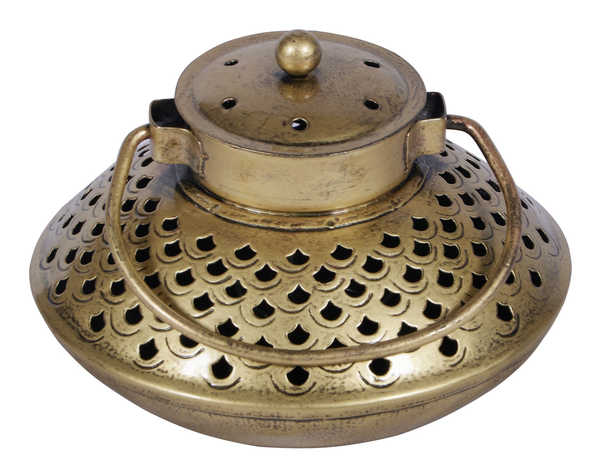 Fish Antique Brass Lantern