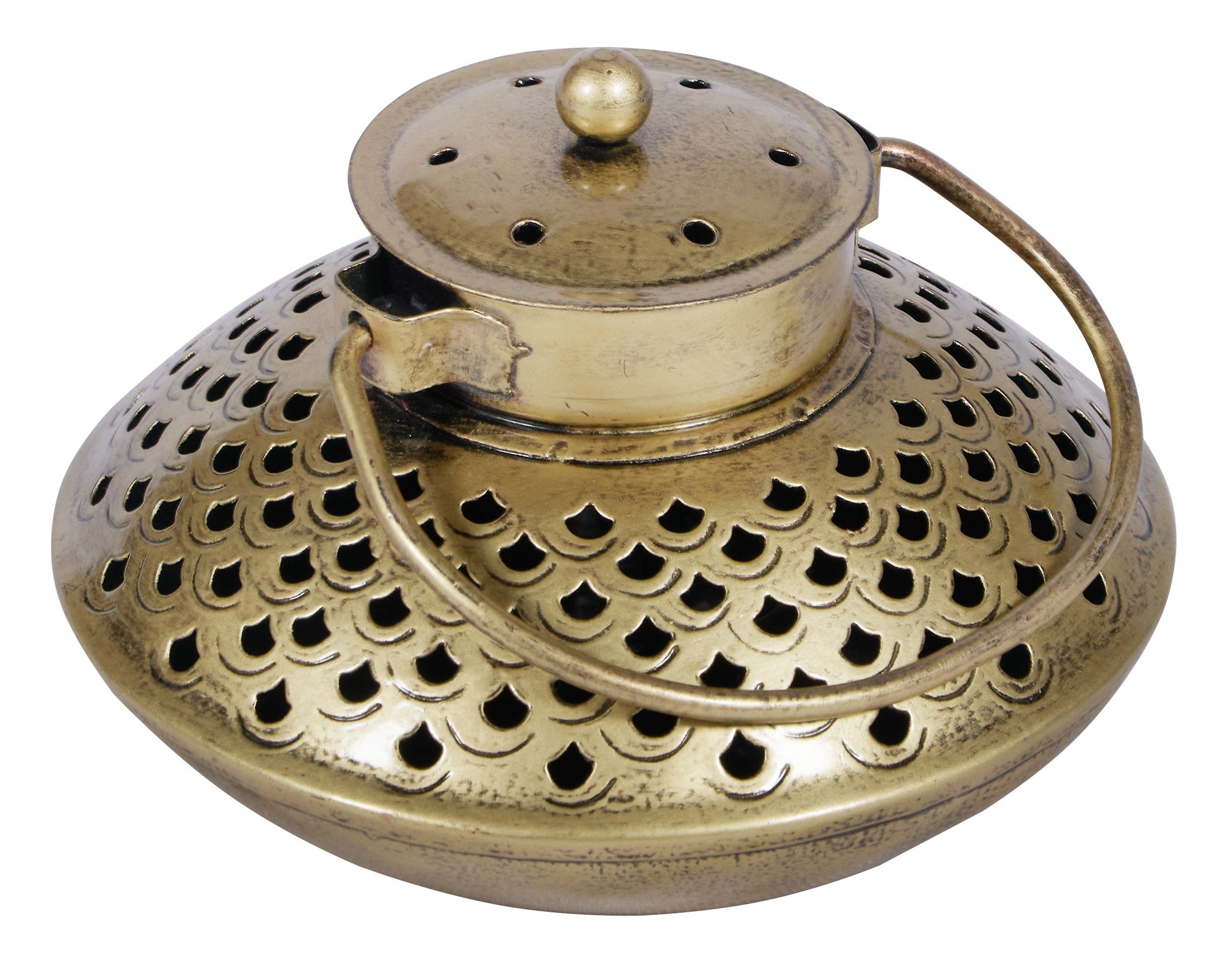 Fish Antique Brass Lantern