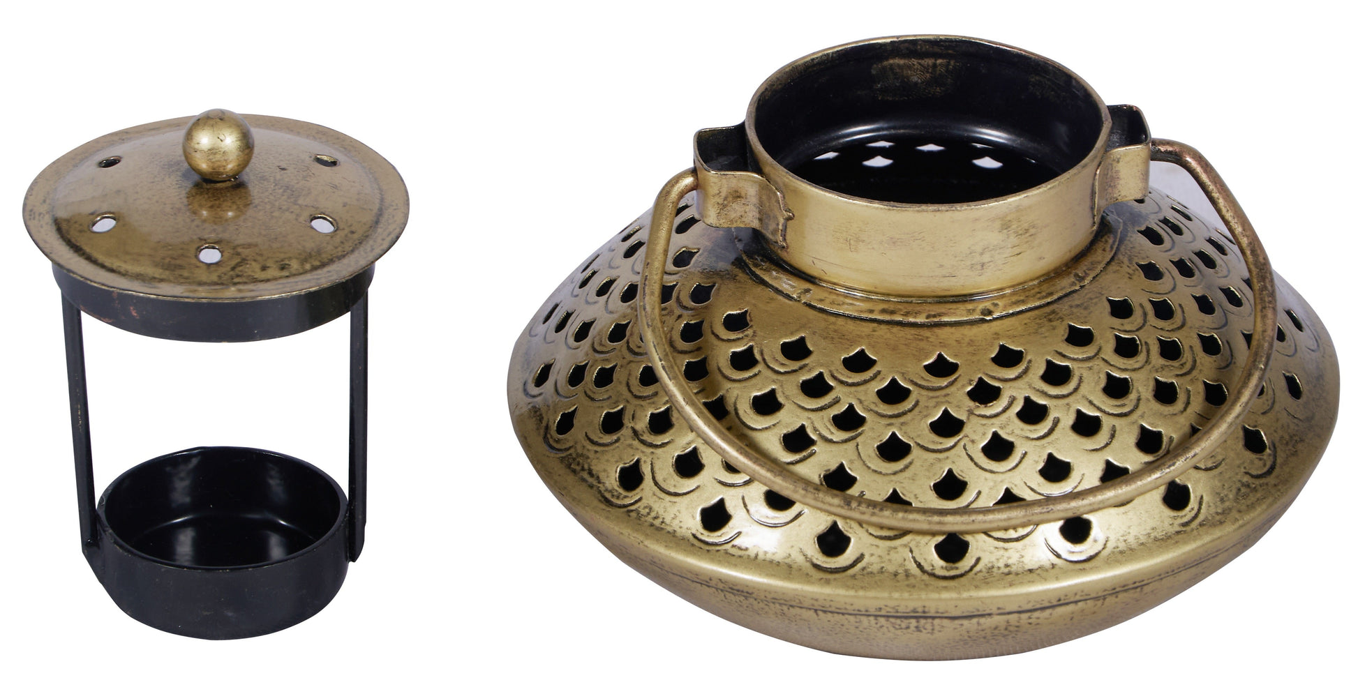 Fish Antique Brass Lantern