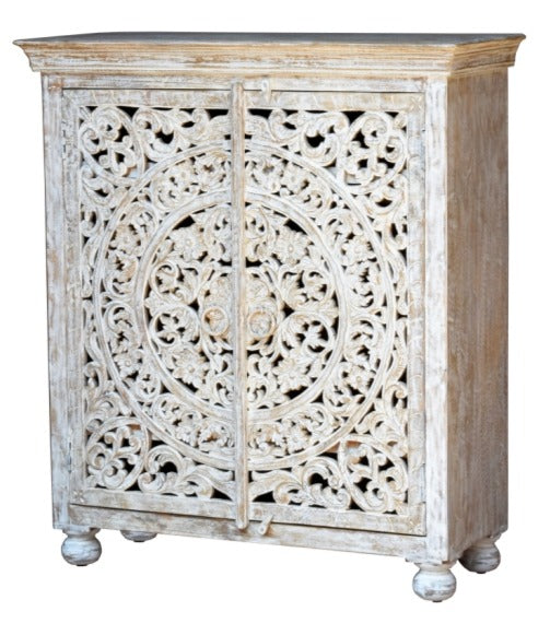 Fella Hand Carved Wooden Shoe Cabinet