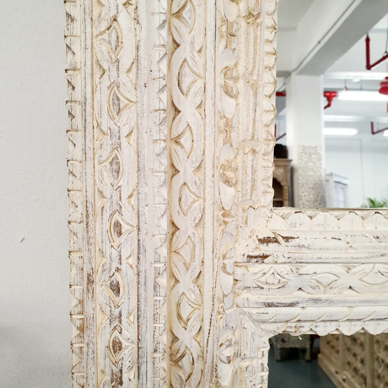 Nova Hand Carved Wooden Mirror