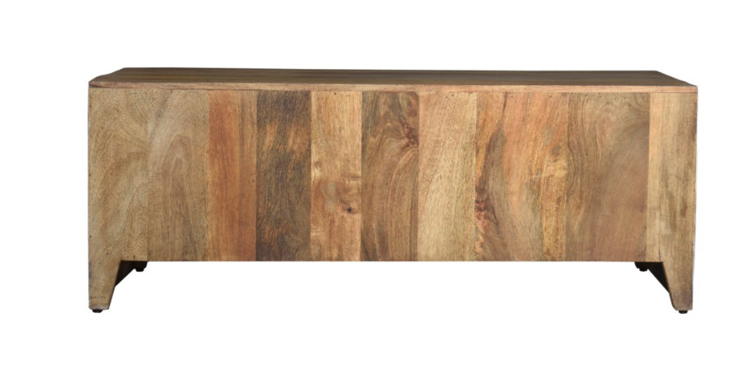 Colter Carved Wooden Coffee Table