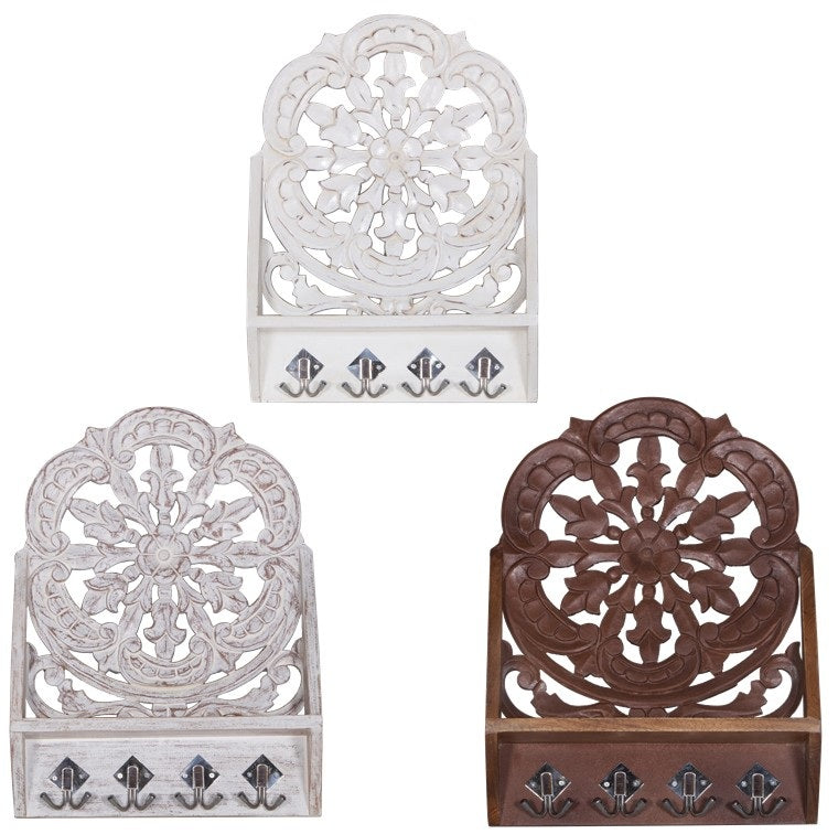 Liam Hand Carved Wall Shelf