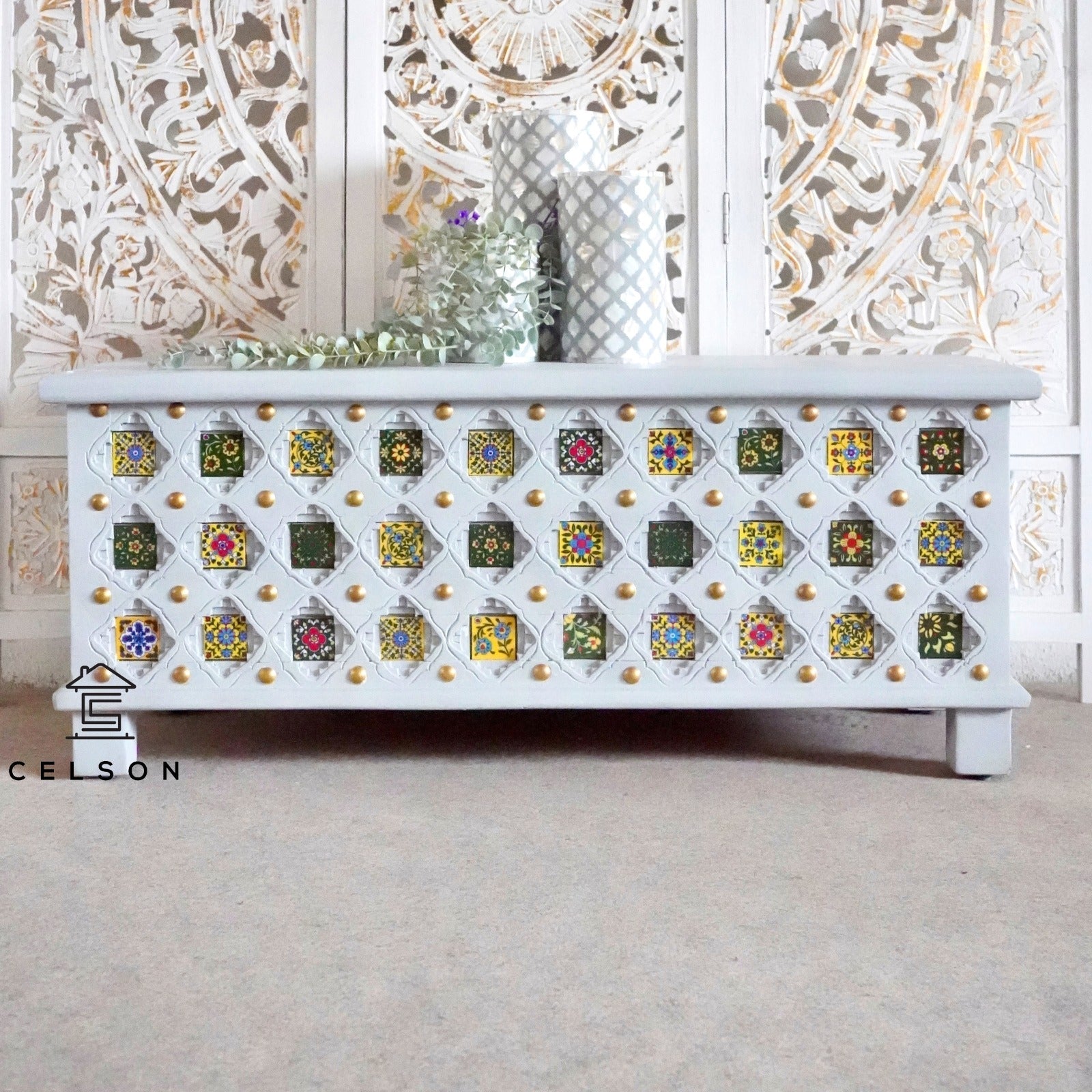 Medhavi Brass & Tile Heritage Trunk