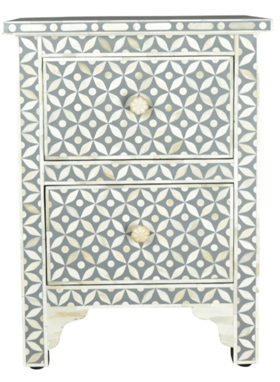 Lisslie Bone inlay Bed Side
