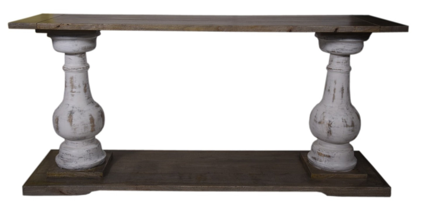 Wendell Hand Carved Wooden Console Table