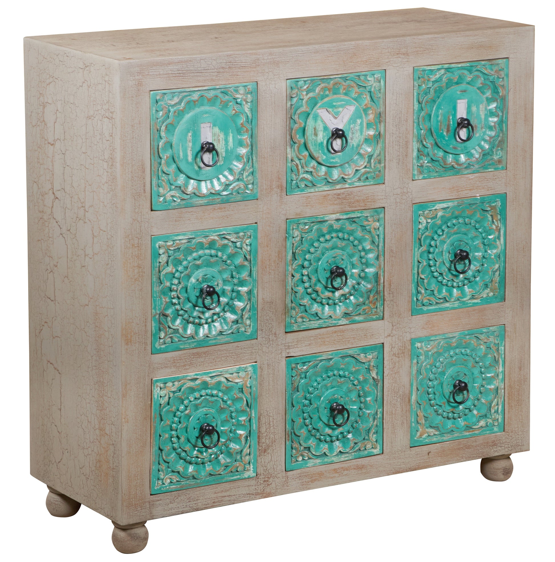 Alan Wooden Carved Dresser