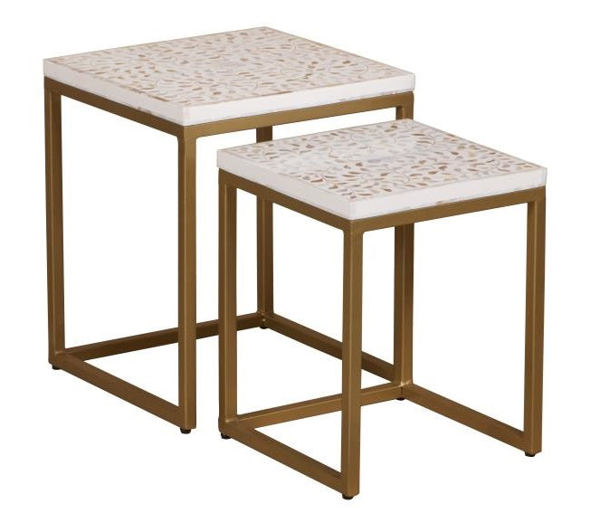 Lily Mother Of Pearl Inlay Nesting Tables