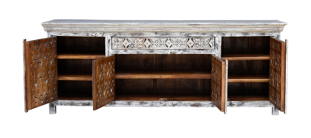 Eva Hand Carved Wooden TV Cabinet