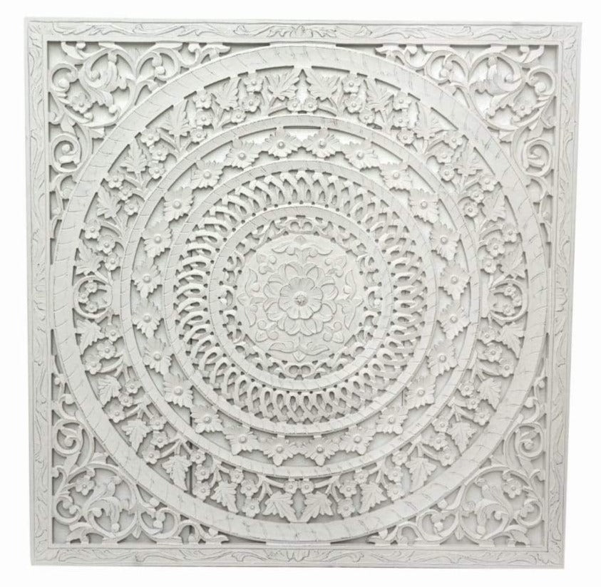 Liza Carved Wall Panel White