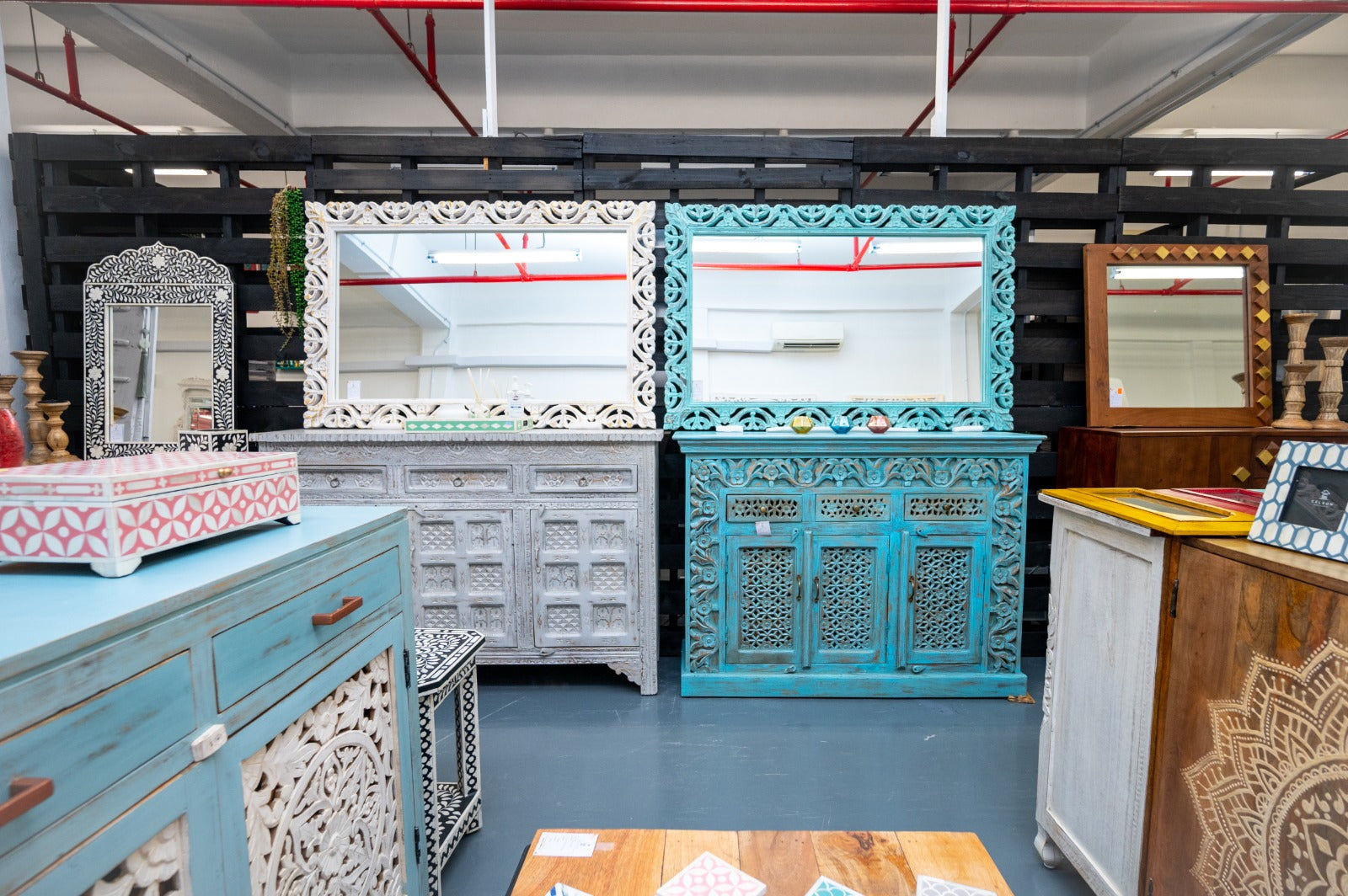 Amora Hand Carved Wooden Sideboard