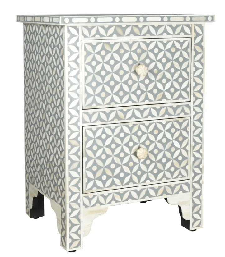 Lisslie Bone inlay Bed Side