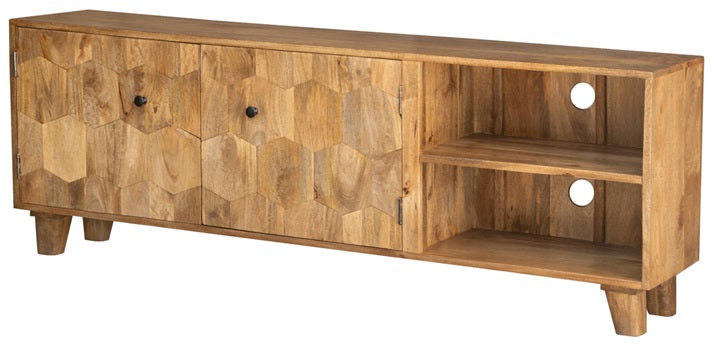 Charles Hand Carved Wooden TV Cabinet