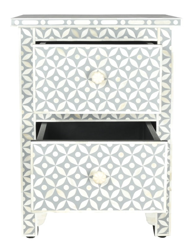 Lisslie Bone inlay Bed Side
