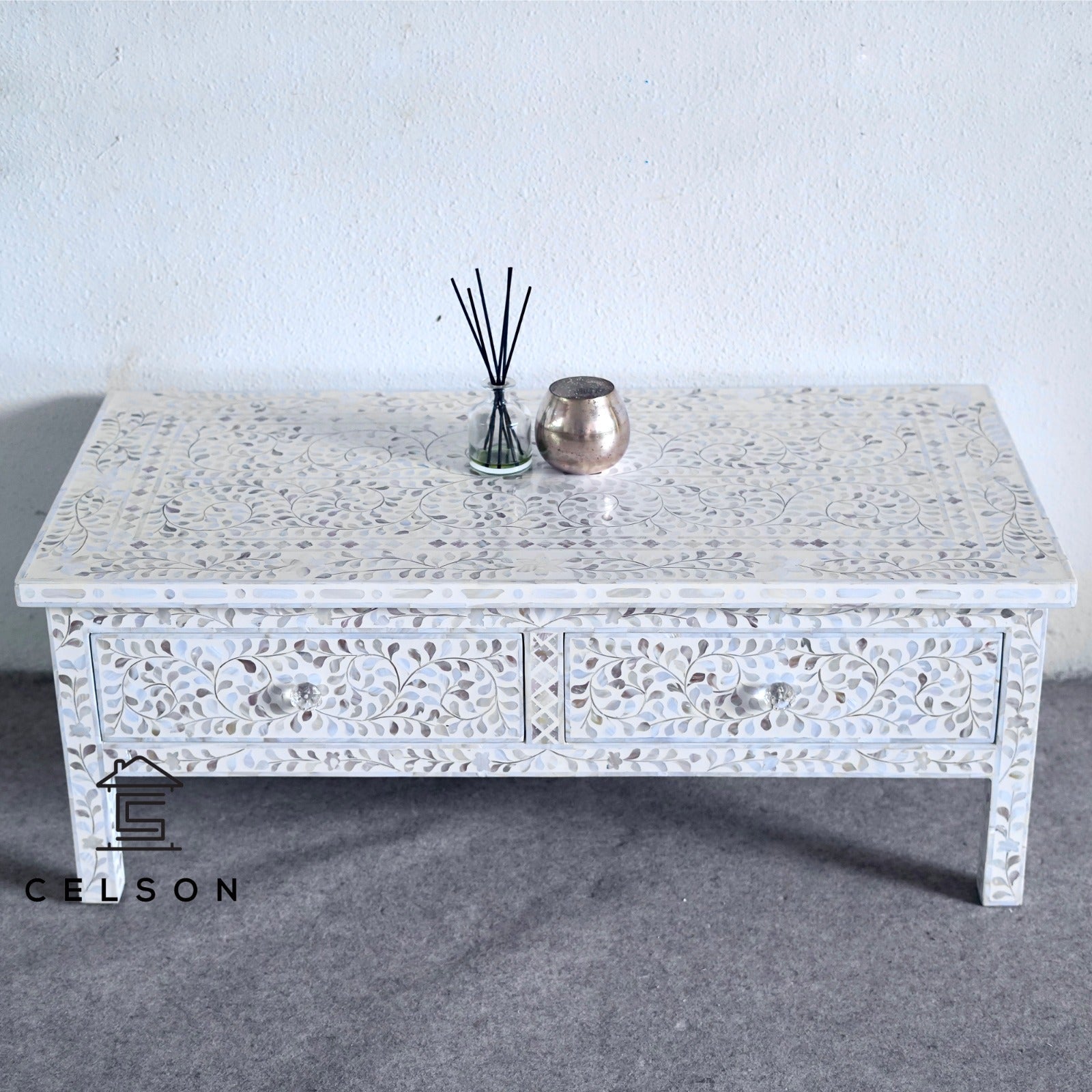 Harry Mother Of Pearl Inlay Coffee Table