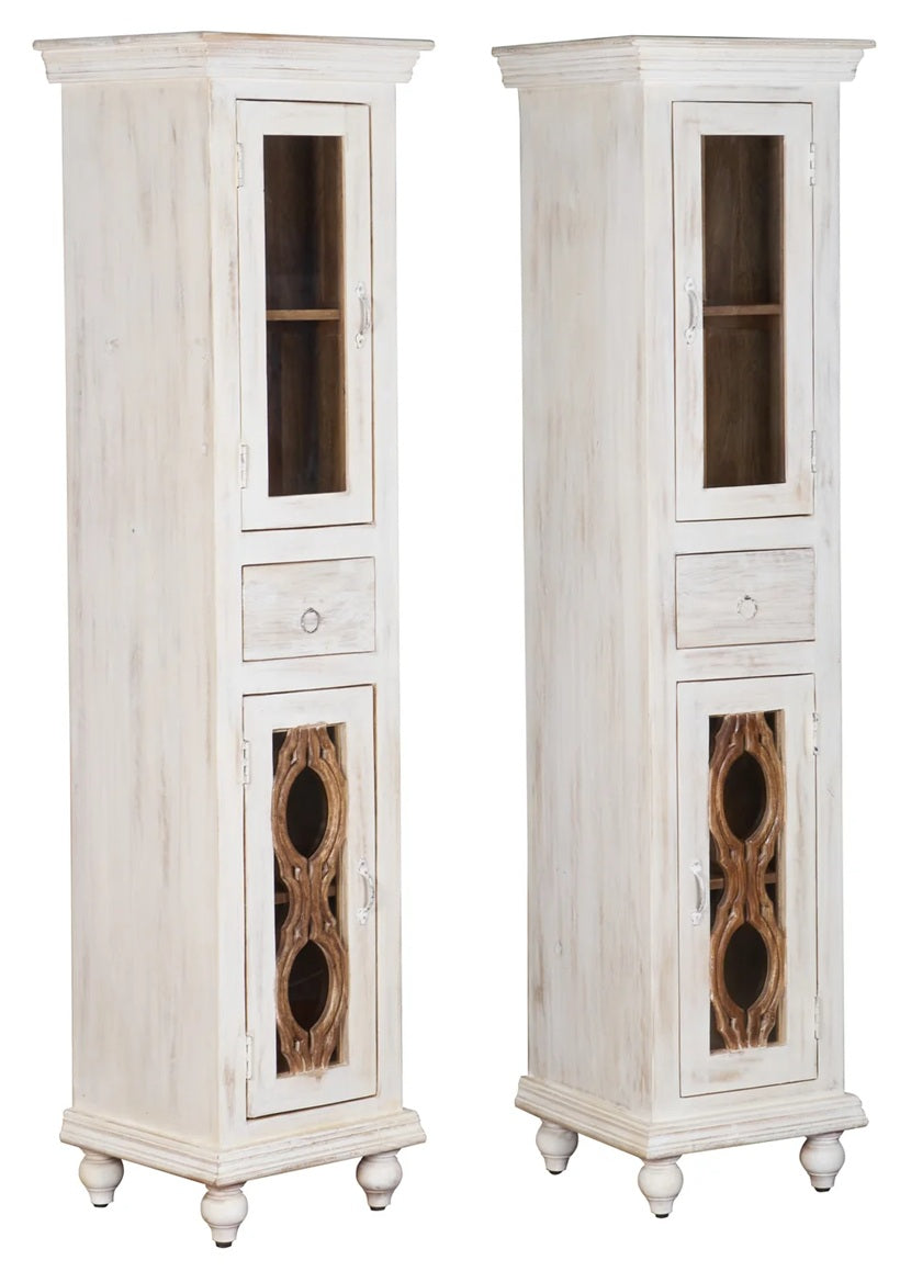 Violet Hand Carved Wooden Bookshelves