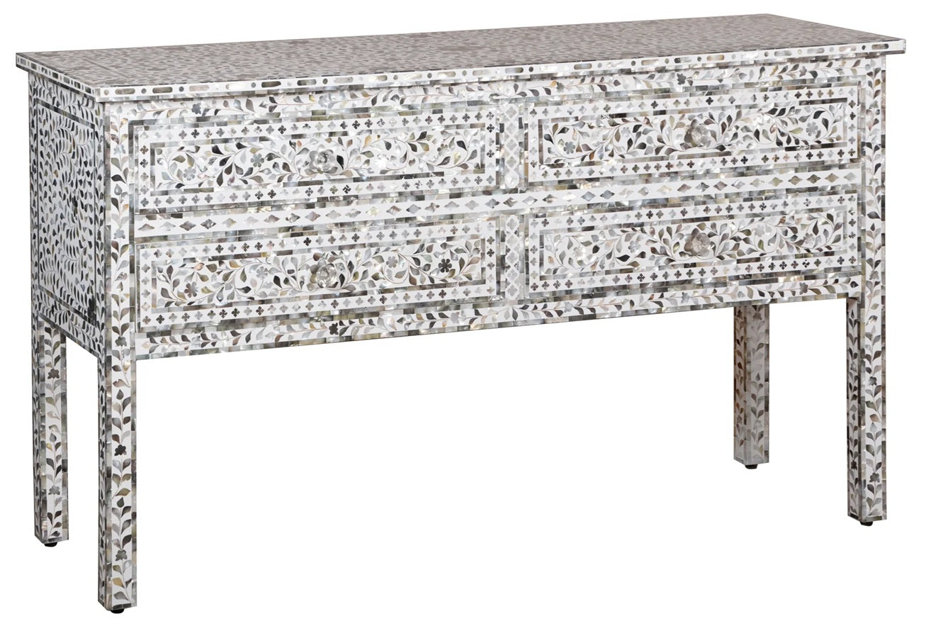 Peter Mother of Pearl Inlay Console Table