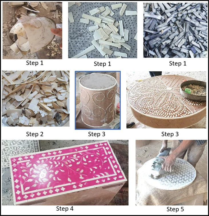 Ashley Bone Inlay lamp with shade