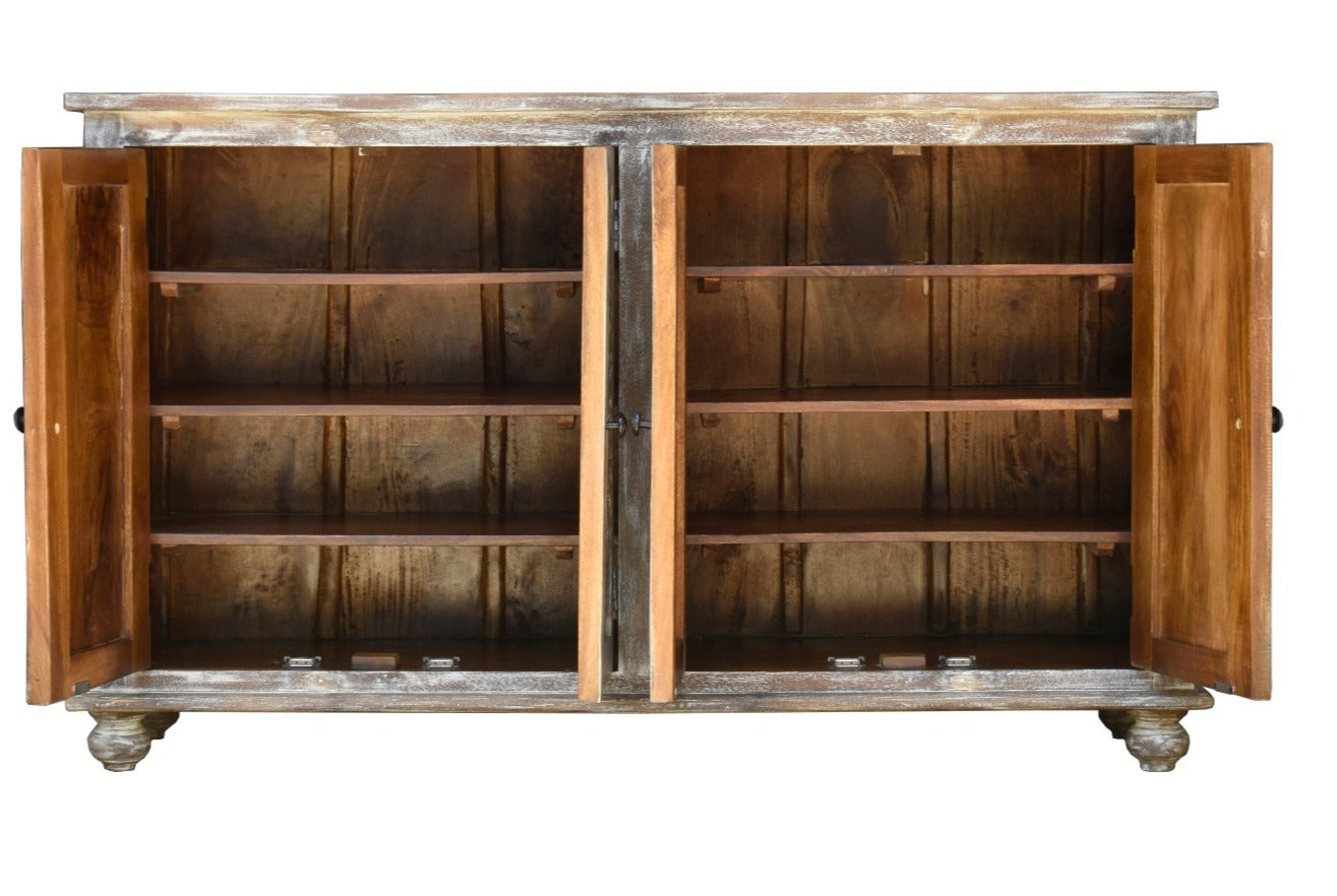 Colin Hand Carved Wooden Shoe Cabinet