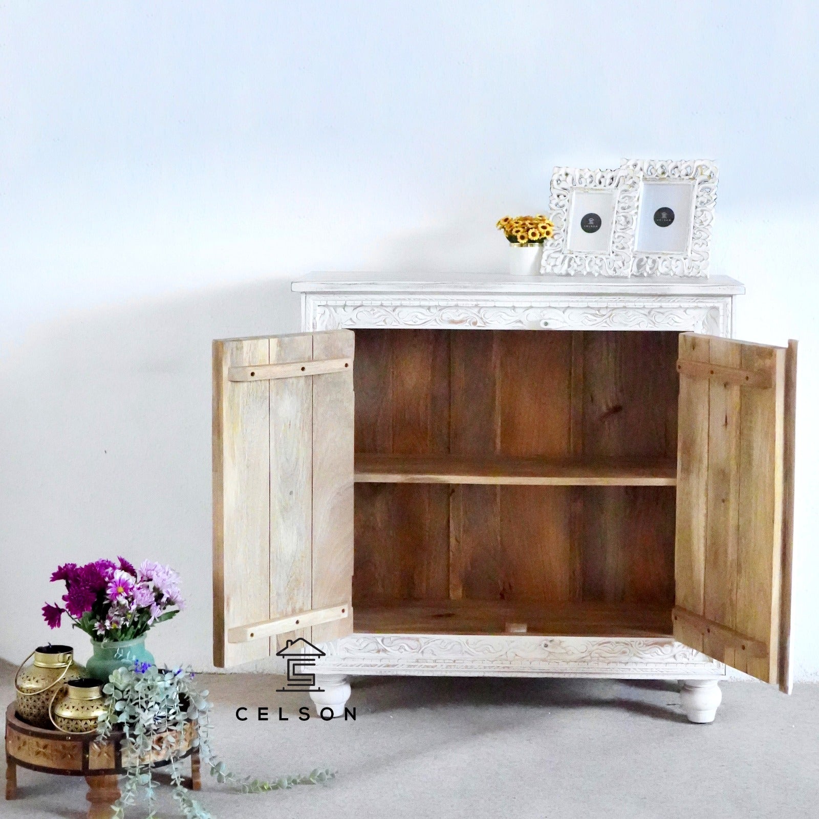 Levio Carved Wooden Cabinet