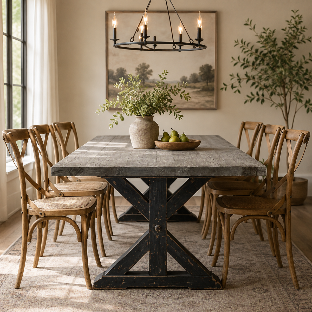 Laurie Hand Carved Wooden Dining Table