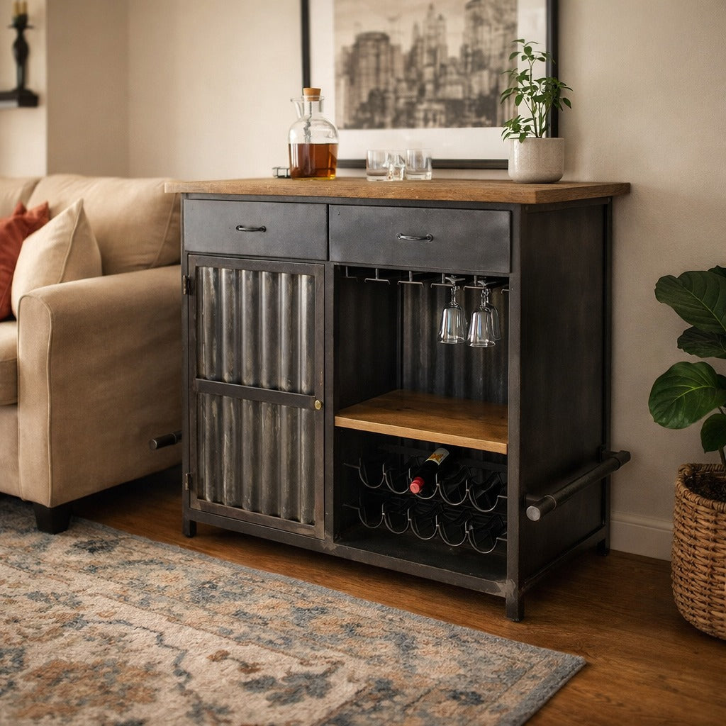 Daniel Wooden Bar Cabinet