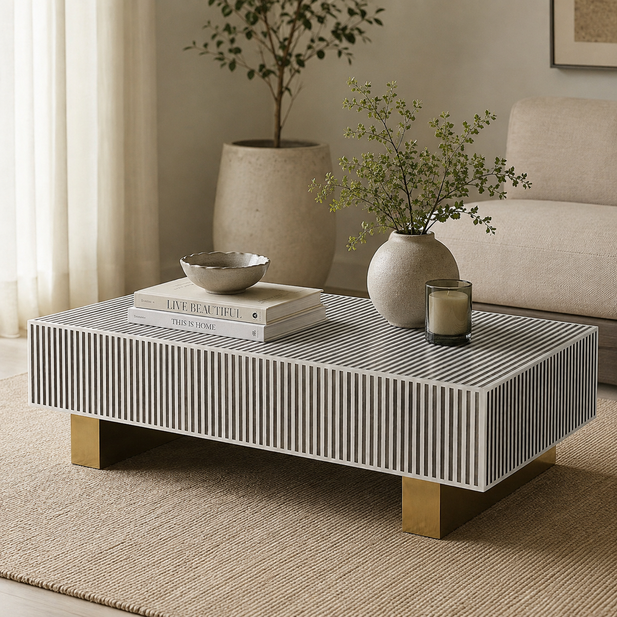 Nilofer Bone Inlay Coffee Table