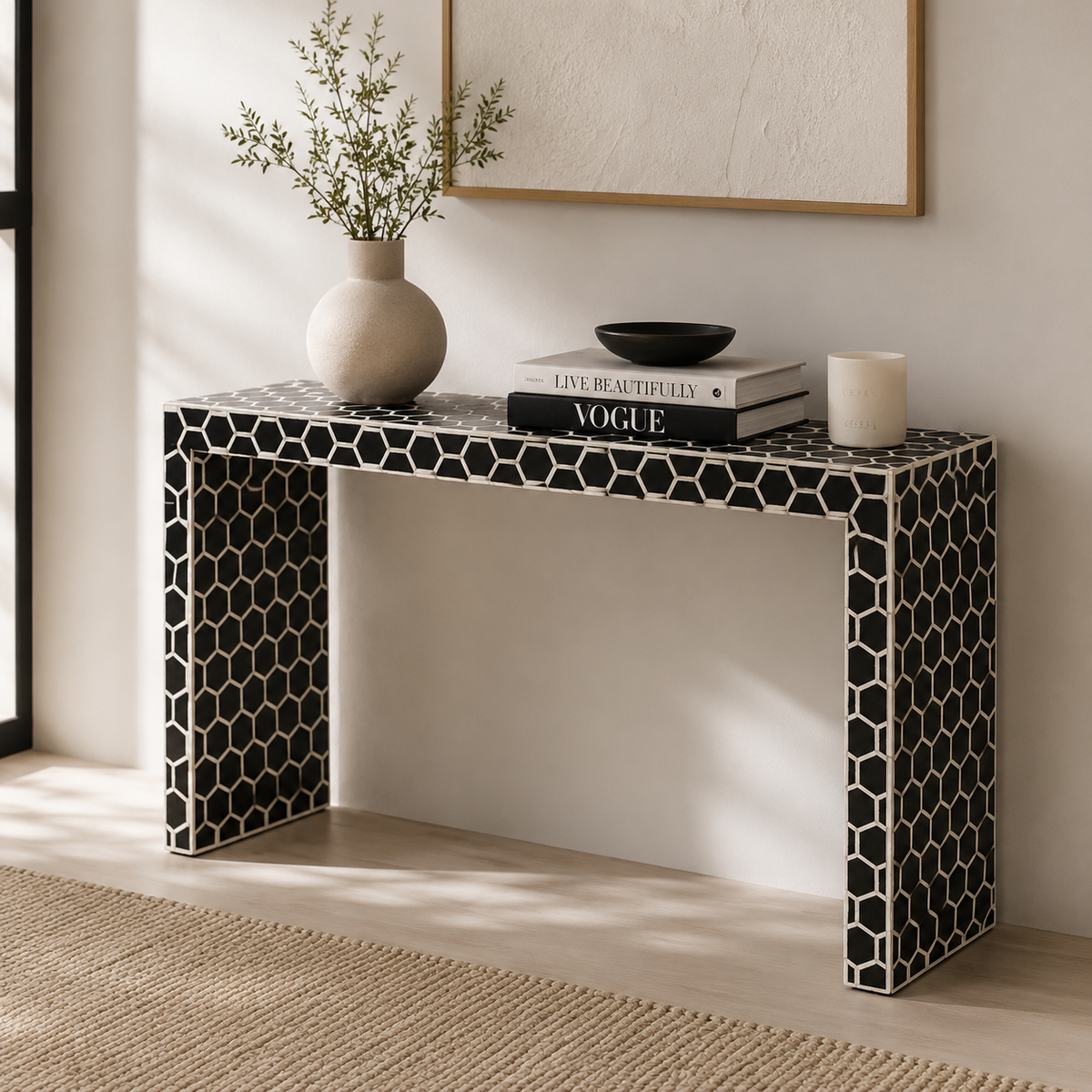 Nazia Bone Inlay Console Table