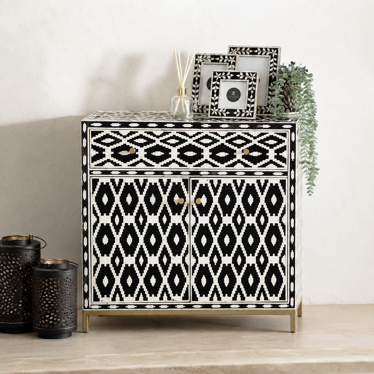 Sollena Bone Inlay Cabinet