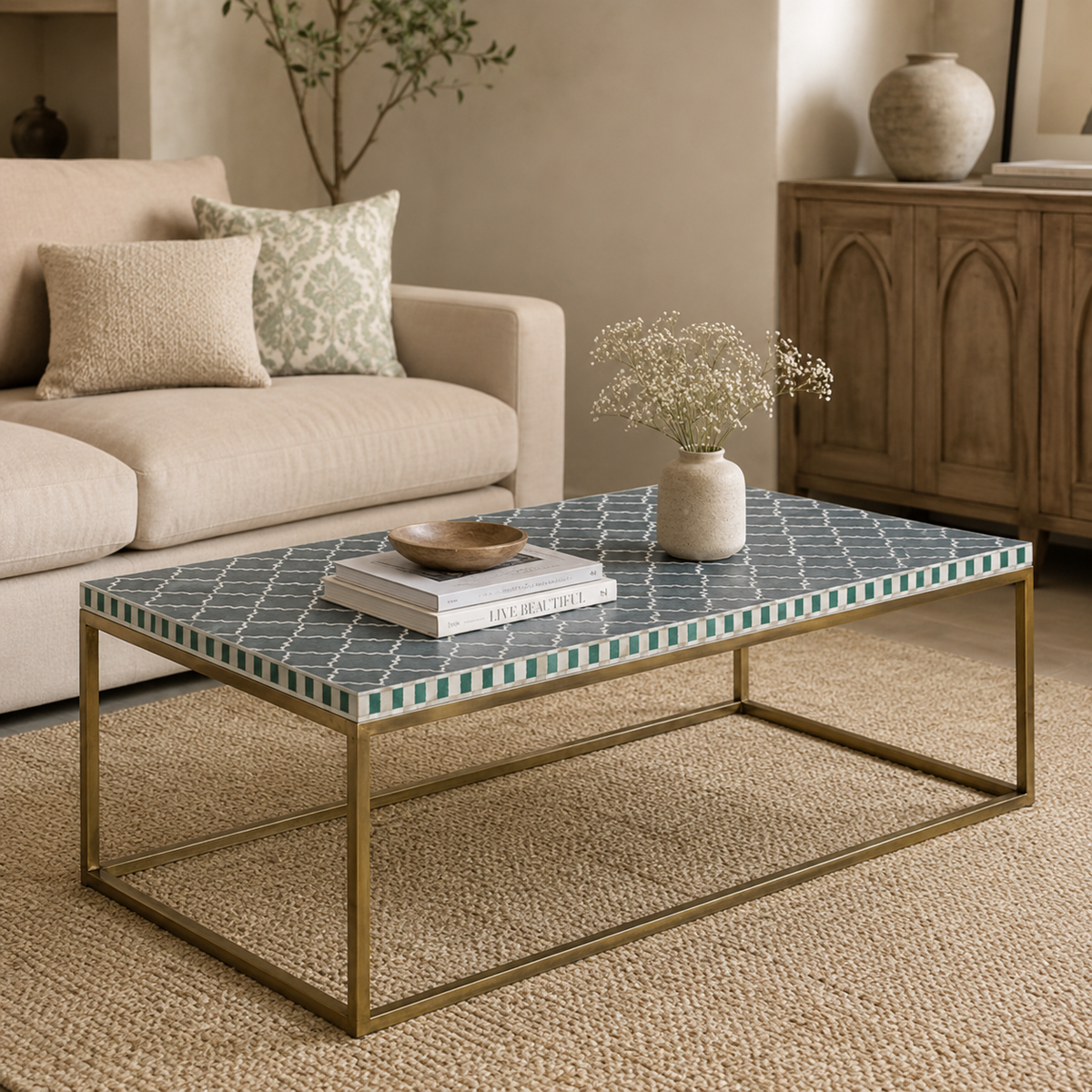 Carla Bone Inlay Coffee Table