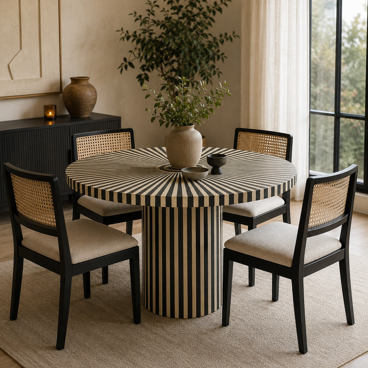 Aubrey Bone Inlay Dining Table