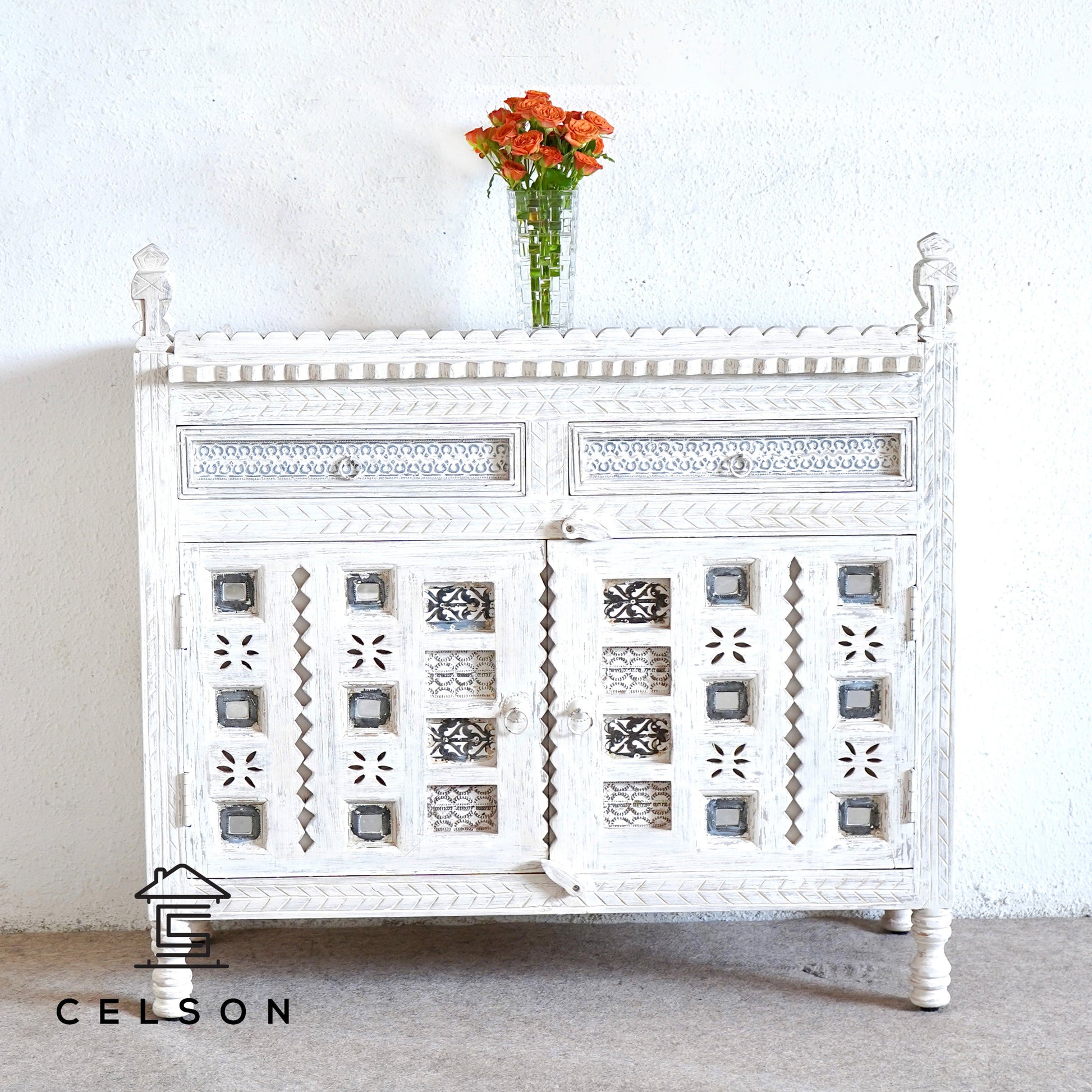 Andy Carved Wooden Chest