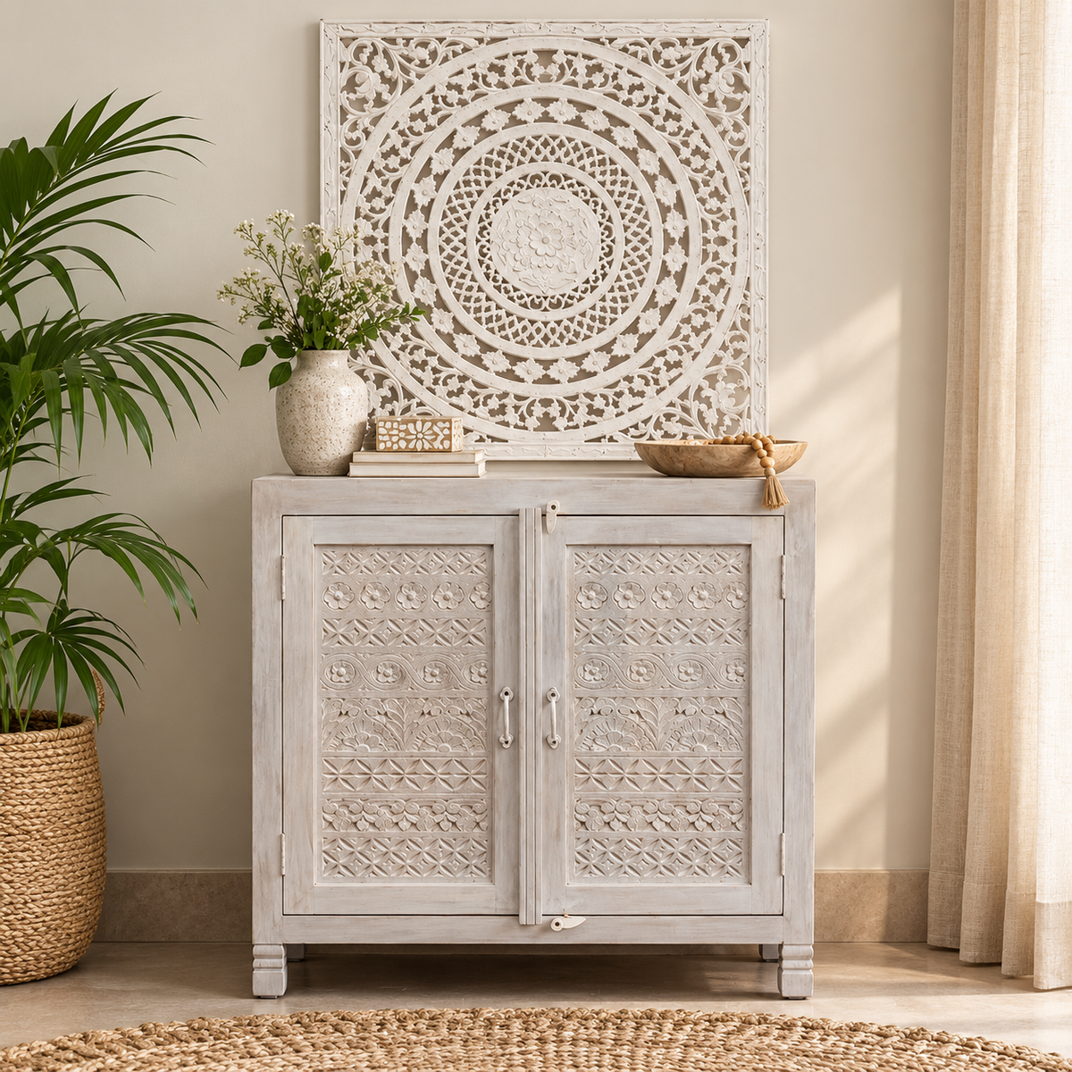 Adora Carved Wooden Chest
