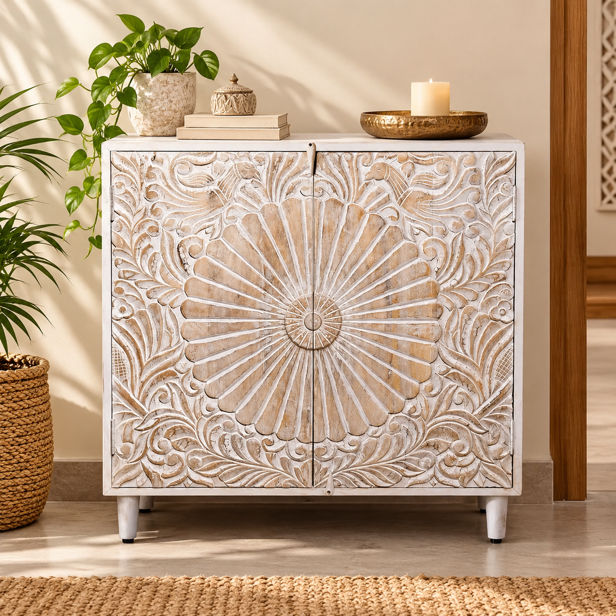 Helberg Wooden Carved Cabinet