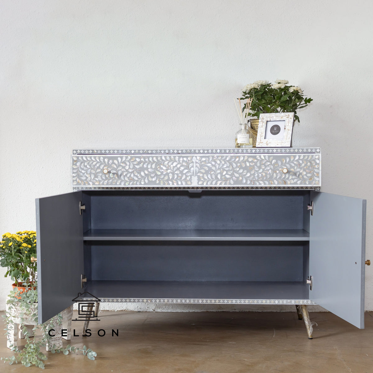 Hari Mother of Pearl inlay Cabinet