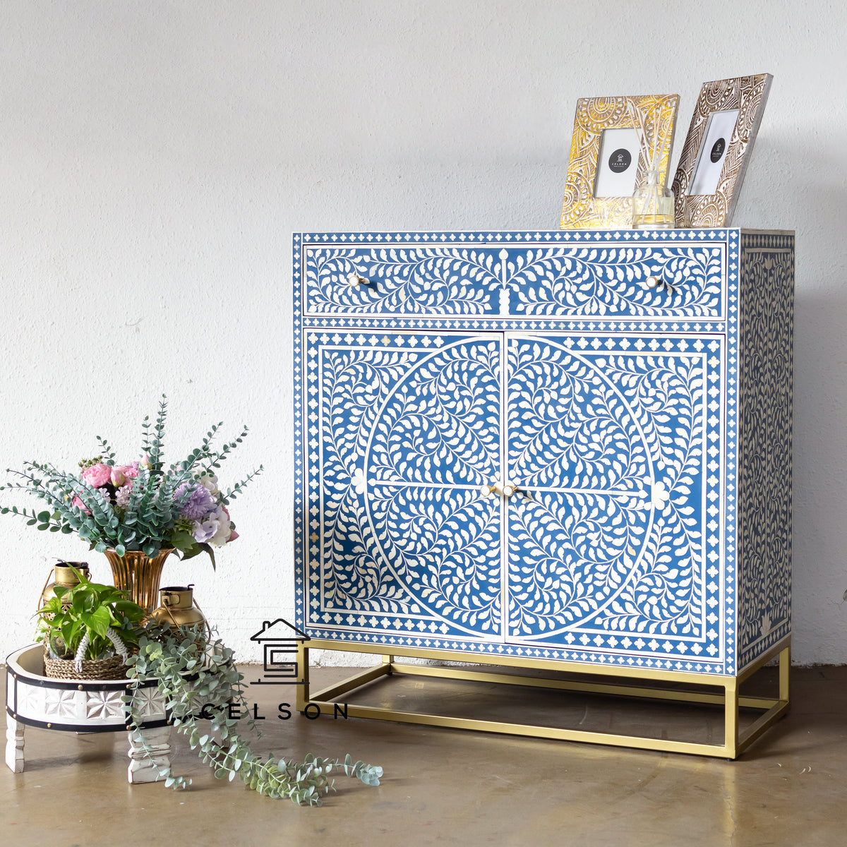 Liona Bone Inlay Chest of Drawer