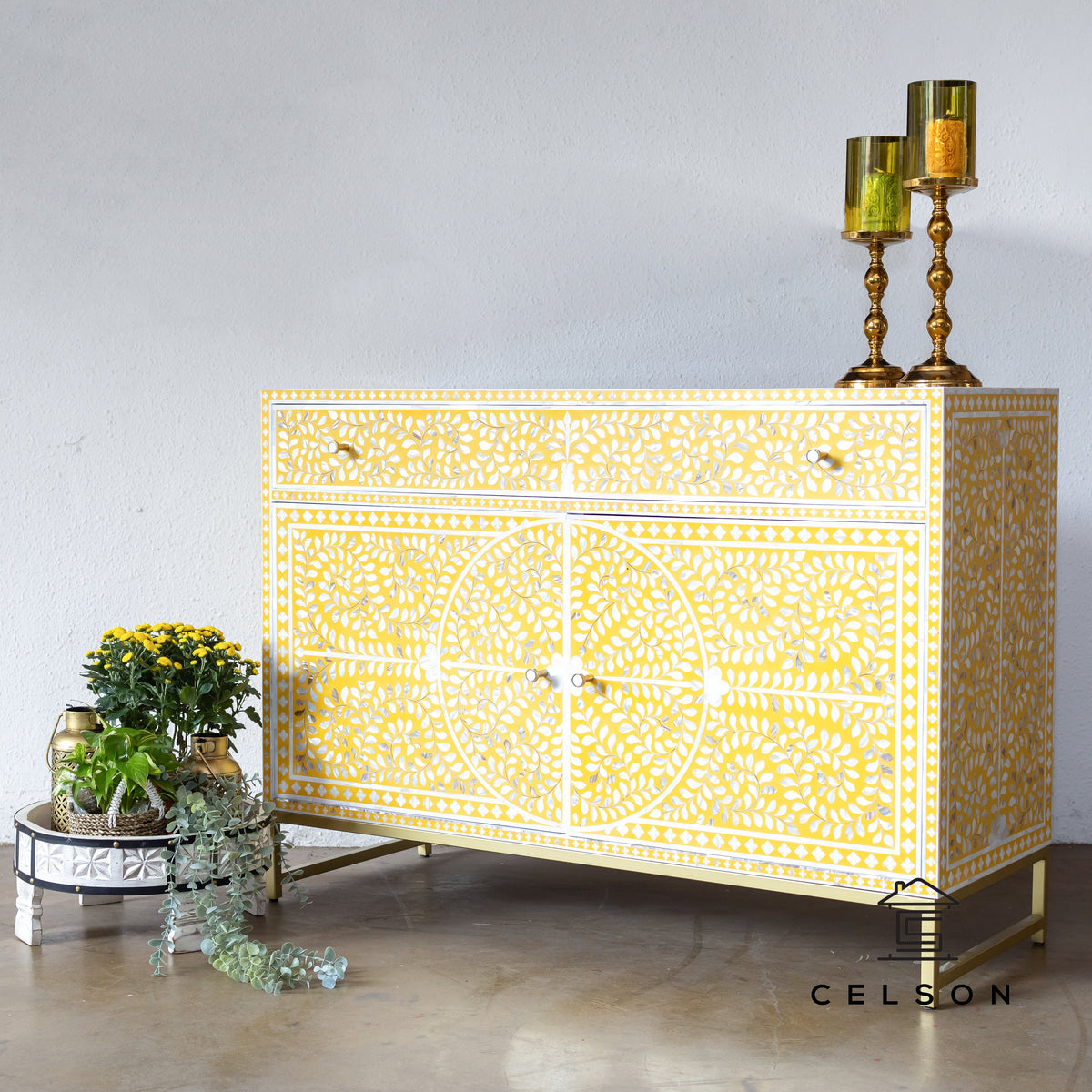 Sara Mother of Pearl Inlay Chest of Drawer