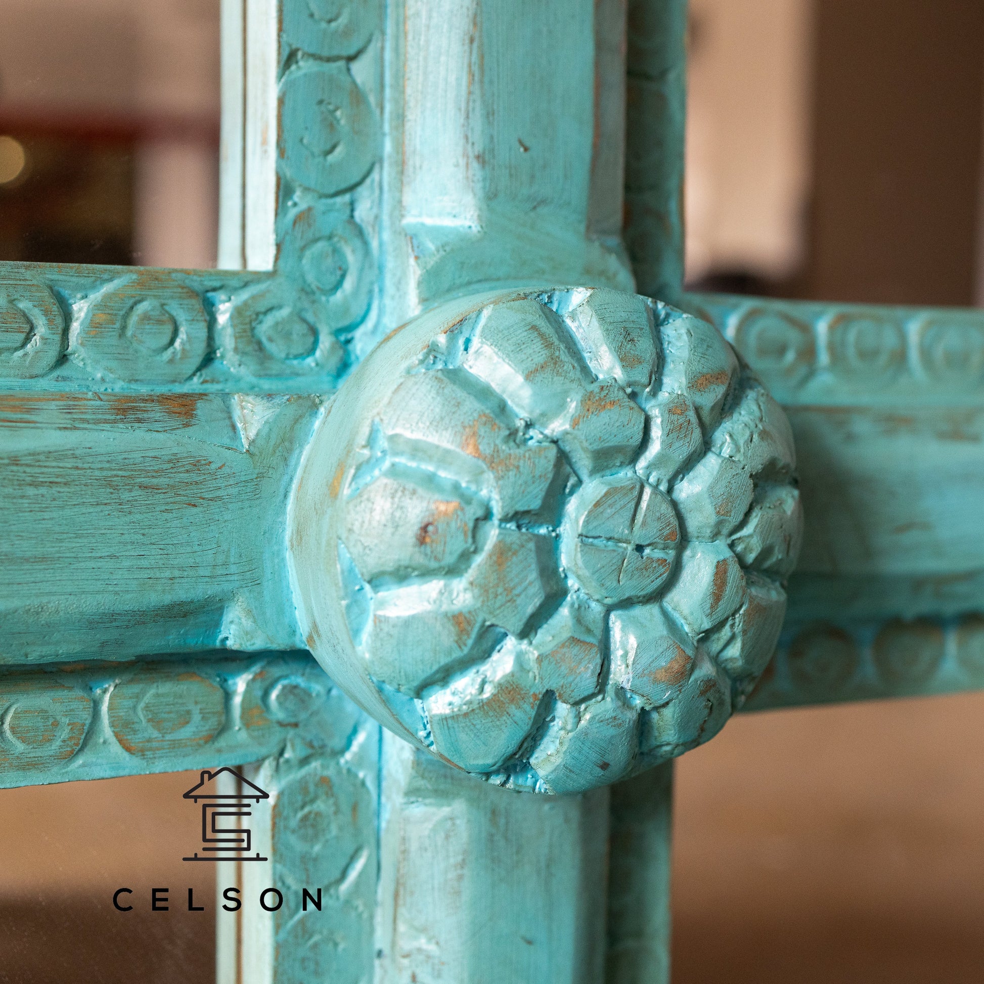 Mehrab Hand Carved Wooden Mirror