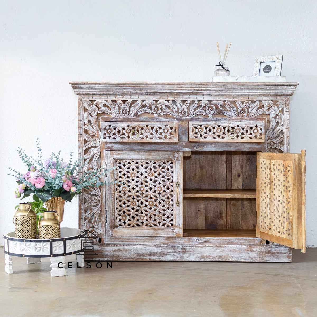 Vaibhav Carved Wooden Cabinet