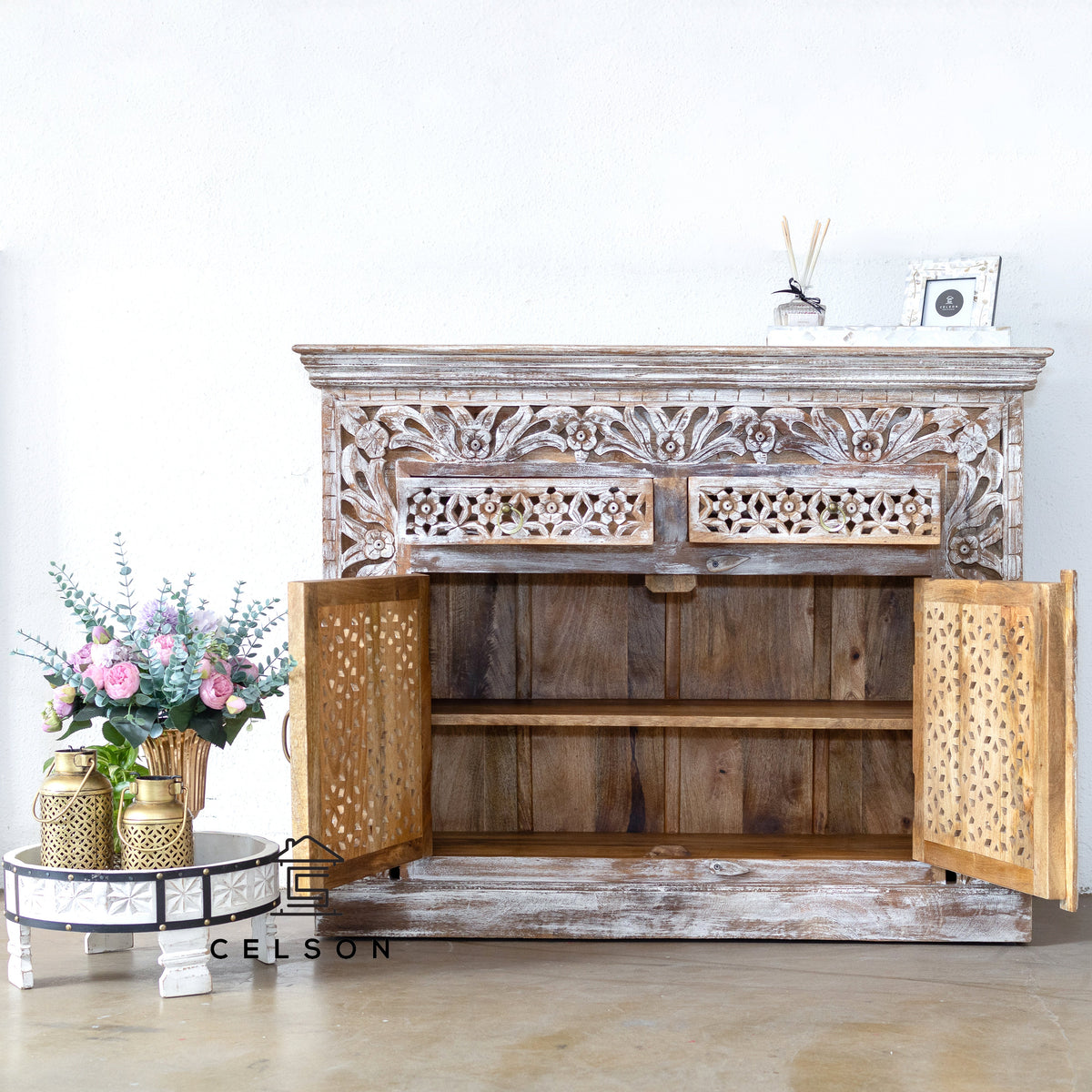 Vaibhav Carved Wooden Cabinet