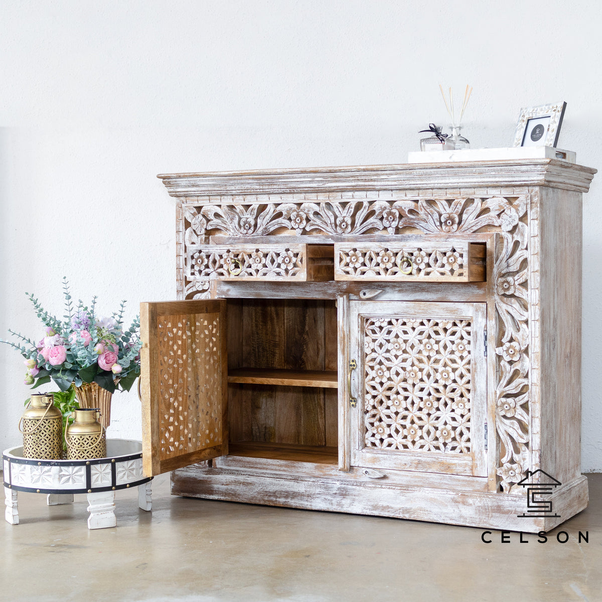 Vaibhav Carved Wooden Cabinet
