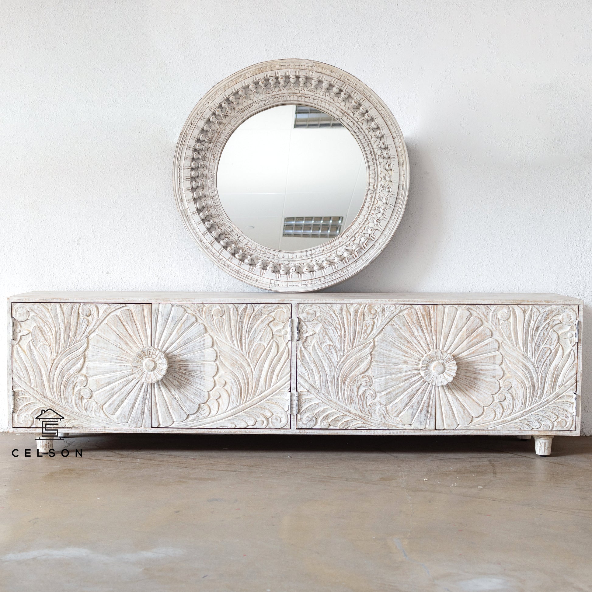 Chrisy Hand Carved TV Cabinet
