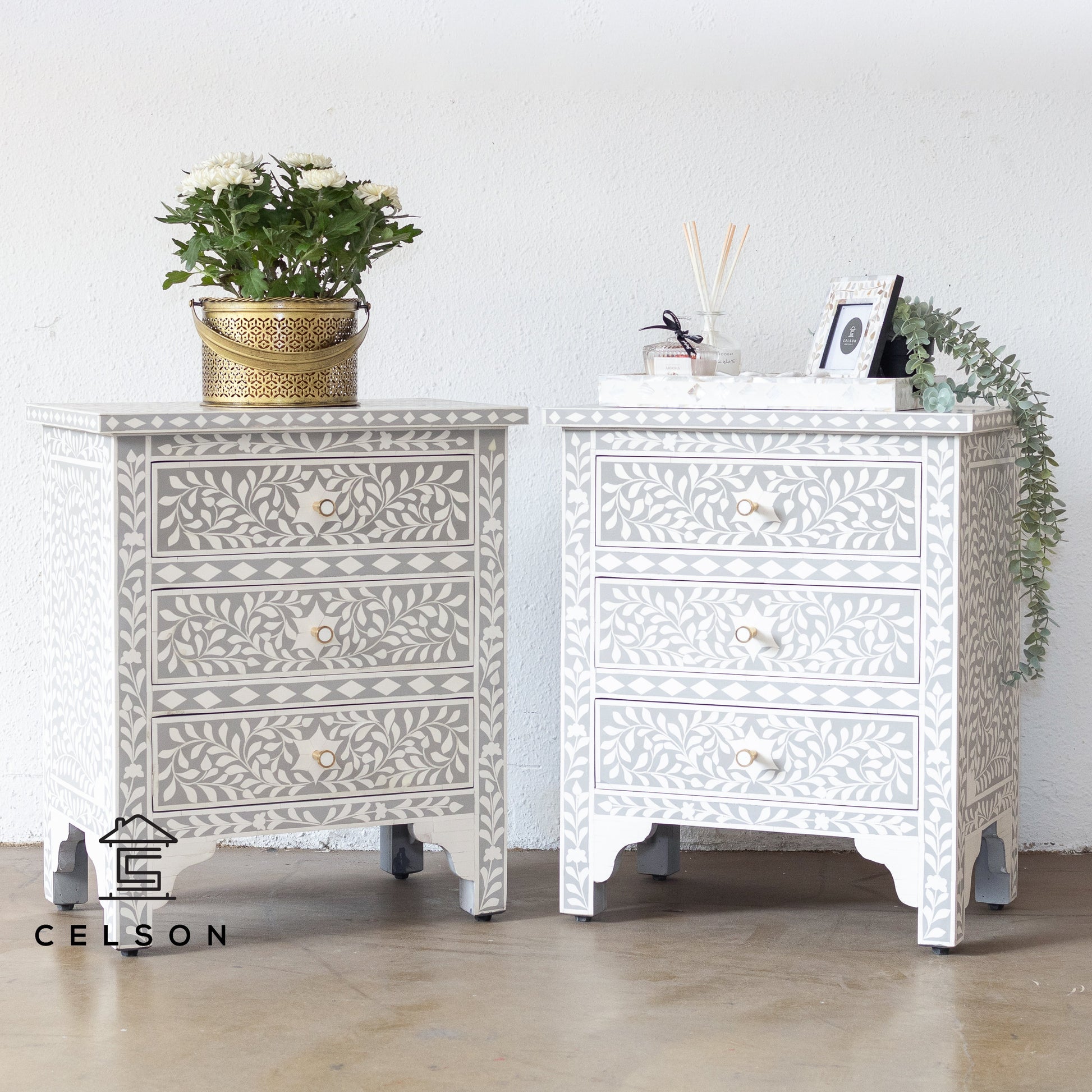 Emna Bone Inlay Bedside