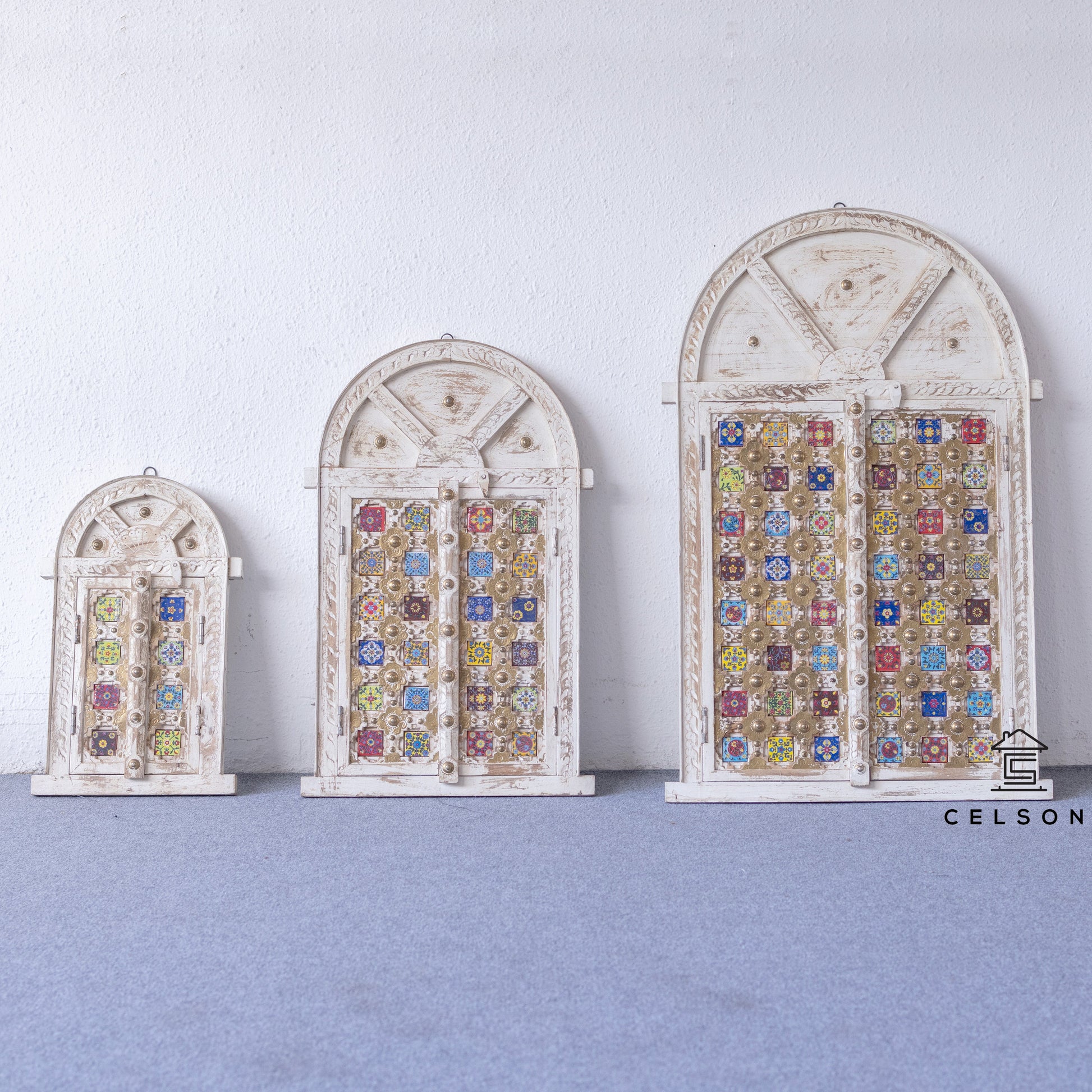 Shiva Hand Carved Wooden Window